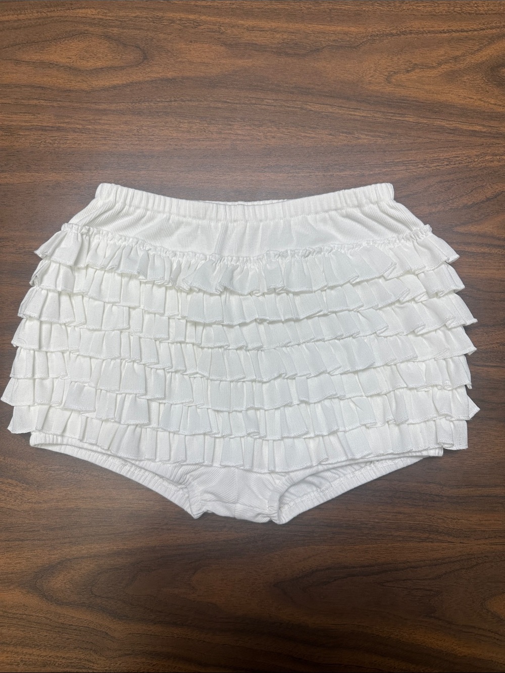 White Ruffle Layered Women’s Shorts
